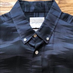 Saturdays blue button up